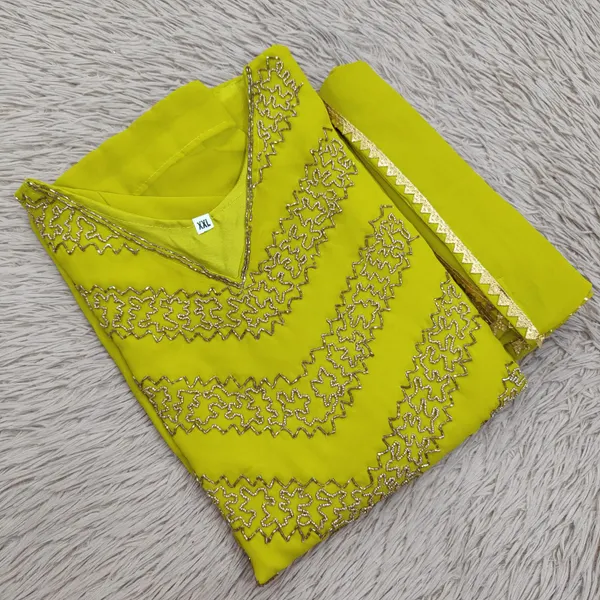 Heavy Handwork Long Anarkali Kurti with Dupatta | KS1230